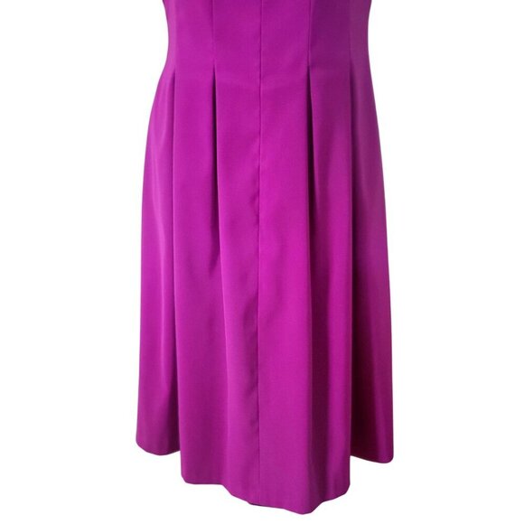 KIM ROGERS Sleeveless Magenta Midi Dress With Open Back & Pleated Skirt US 10 - Picture 6 of 9